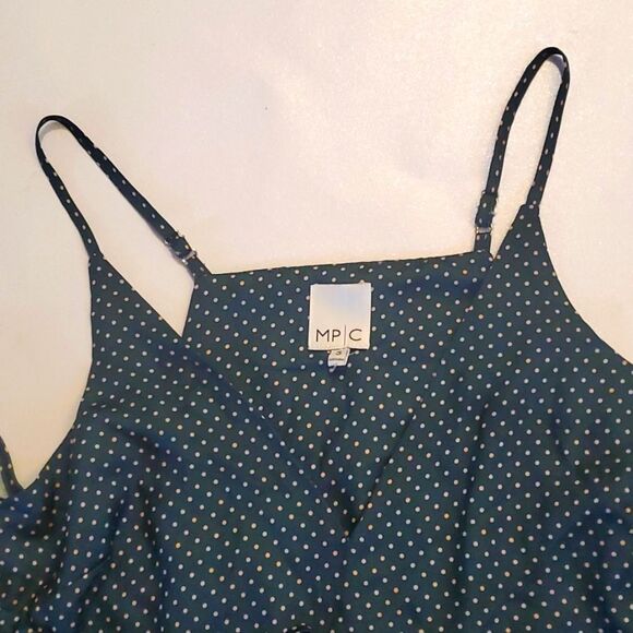 Minkpink Green Polka-dot Cold Shoulder Top NWOT Women's Small Revolve Party - Picture 2 of 7